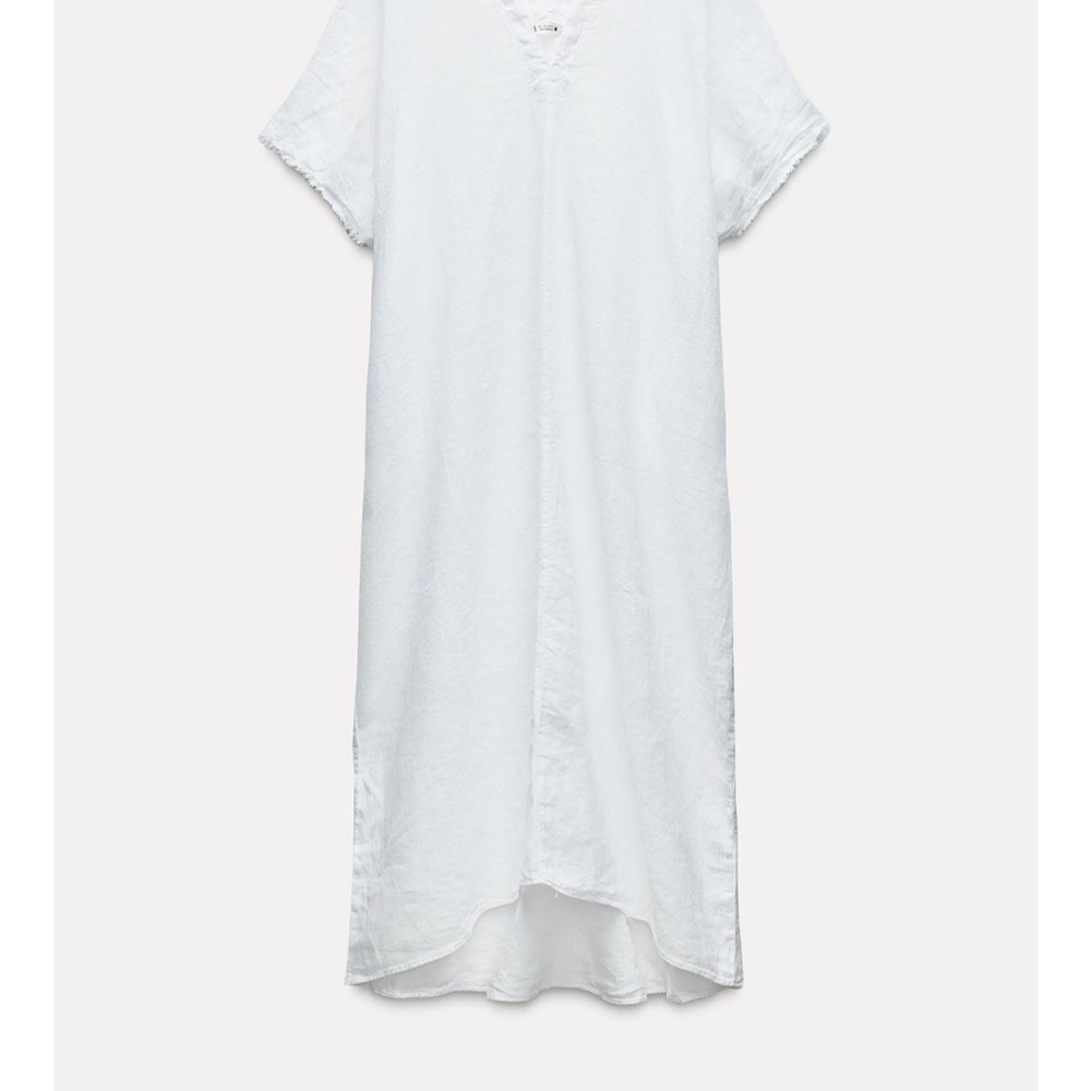 ZARA NWT LINEN BLEND TUNIC DRESS ZW COLLECTION - Picture 8 of 10